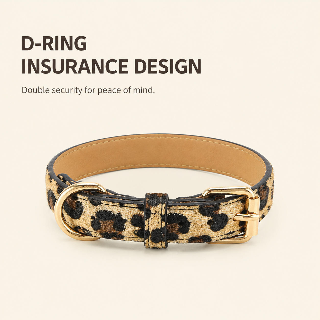 PU Leather Pet Collar, Leopard/Snake Print Design