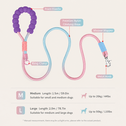 Dopamine-Style Dog Leash, Explosion-Proof Pet Leash, Fashionable Dog Leash