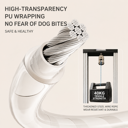 Spring-loaded dog leash, retractable pet leash, wristband-style retractable, with reflective strips, steel wire wrapped in PU