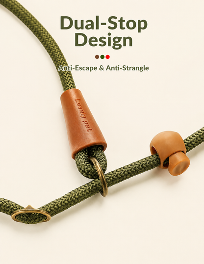 Competition-grade P-chains, P-leashes, dog leashes, nylon leashes, anti-snap leashes