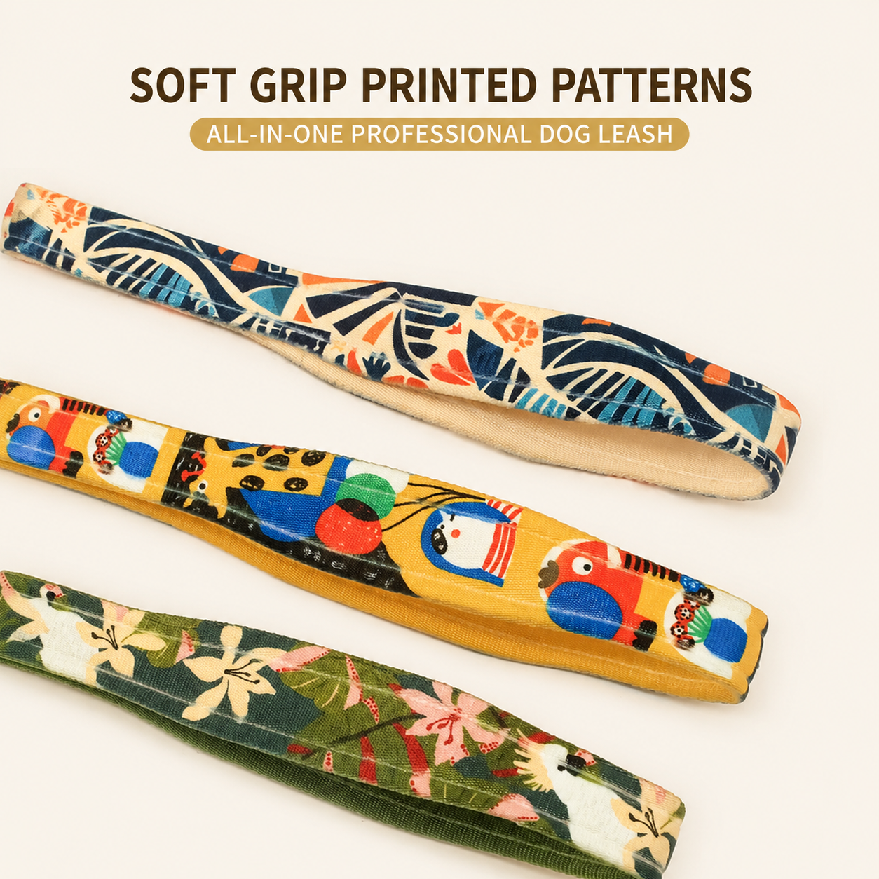 Printed P Rope Pet Dog Leash – Anti-Bold Pulling / Anti-Rushing, Fits All Dog Breeds.