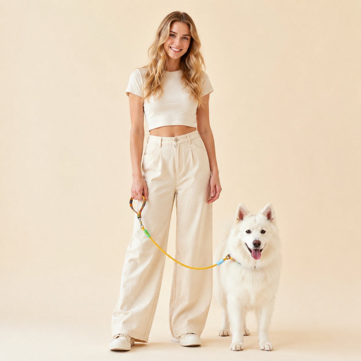 Printed P Rope Pet Dog Leash – Anti-Bold Pulling / Anti-Rushing, Fits All Dog Breeds.