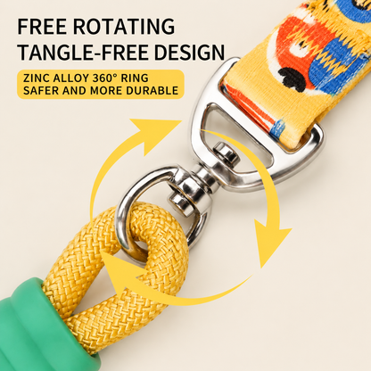 Printed P Rope Pet Dog Leash – Anti-Bold Pulling / Anti-Rushing, Fits All Dog Breeds.