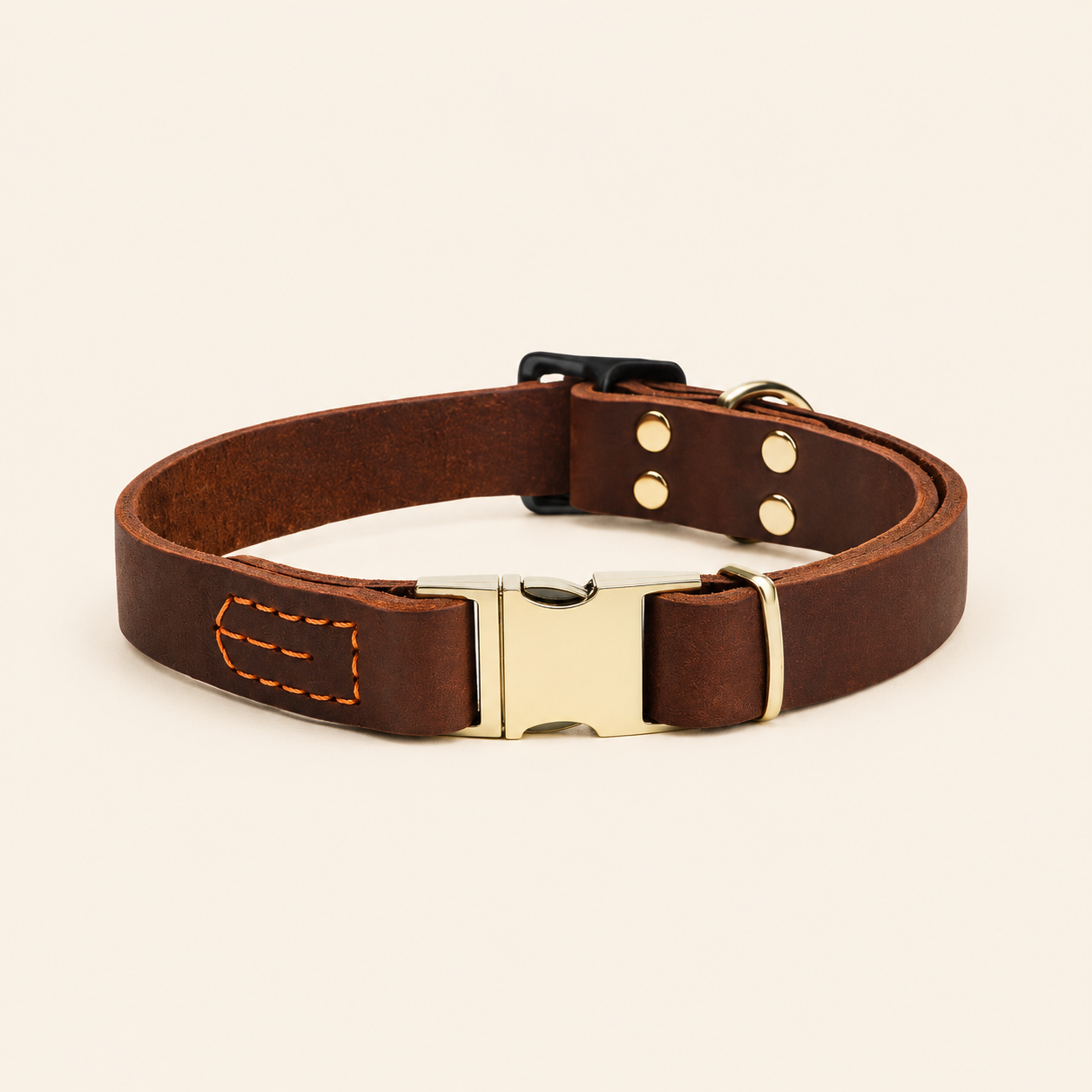 Cowhide Leather Dog Collar – Vintage Look, for All Breeds of Dogs.
