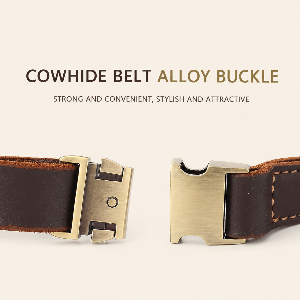 Cowhide Leather Dog Collar – Vintage Look, for All Breeds of Dogs.