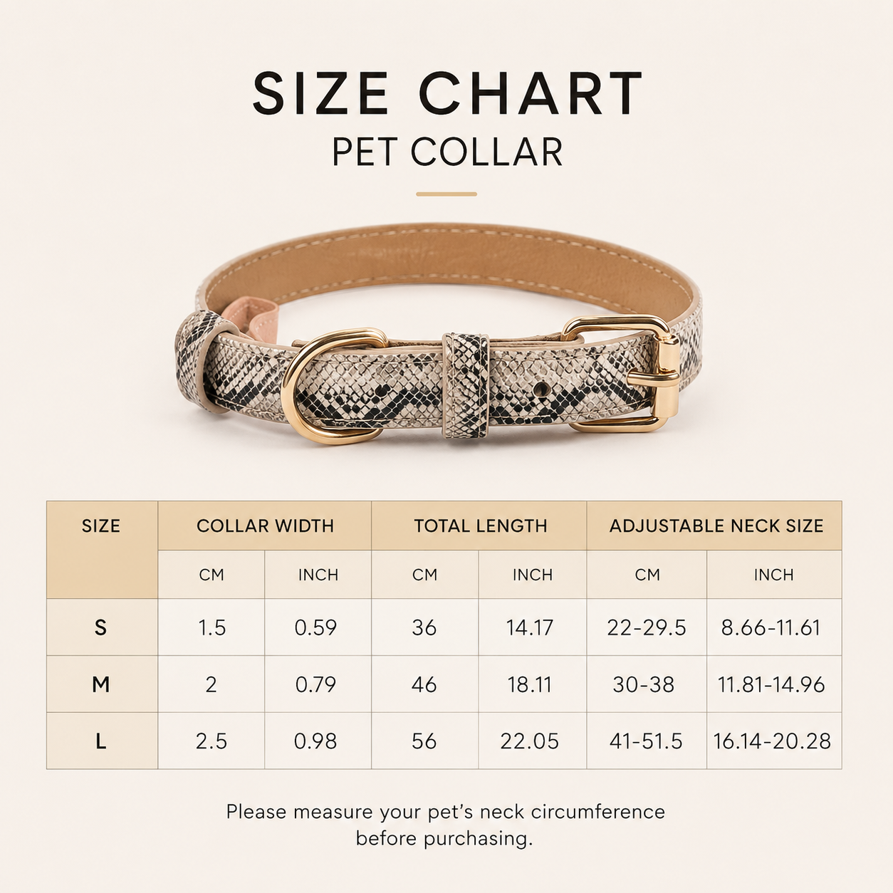 PU Leather Pet Collar, Leopard/Snake Print Design