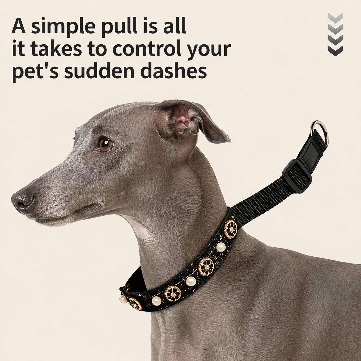 Pearl-embellished dog collar | Camellia-embellished collar, suitable for all dog breeds and cats