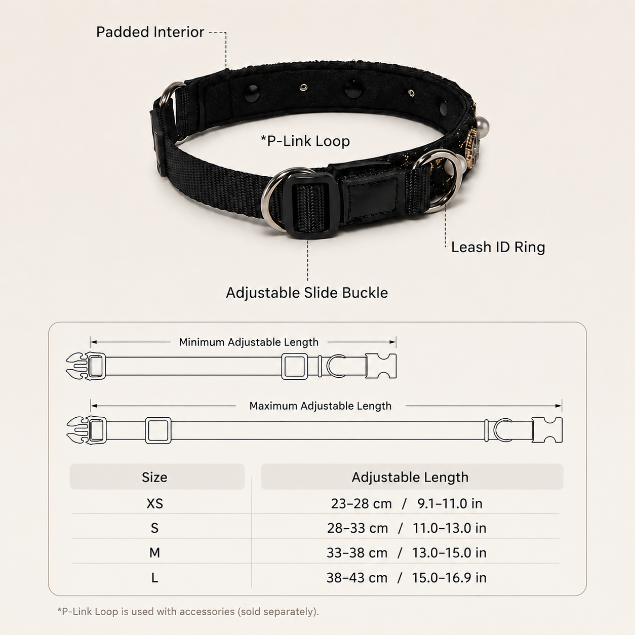 Pearl-embellished dog collar | Camellia-embellished collar, suitable for all dog breeds and cats