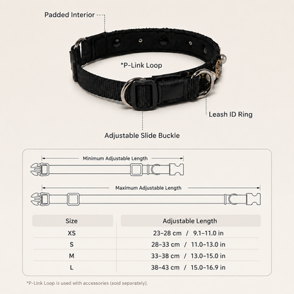 Pearl-embellished dog collar | Camellia-embellished collar, suitable for all dog breeds and cats