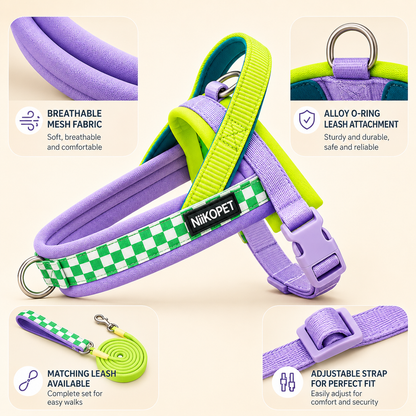 Saddle-Style and Chest-Back-Style Harness Set, Suitable for All Dog Breeds