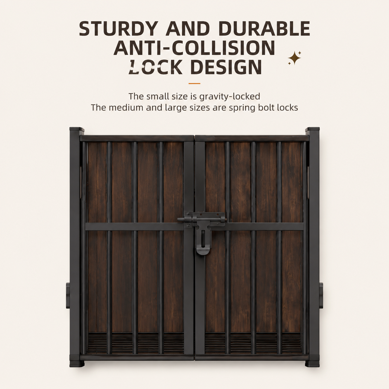 Wooden dog crate with a storage shelf on top and a litter tray