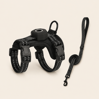 Chest and Back Harness Leash Set with Positioning Protective Case