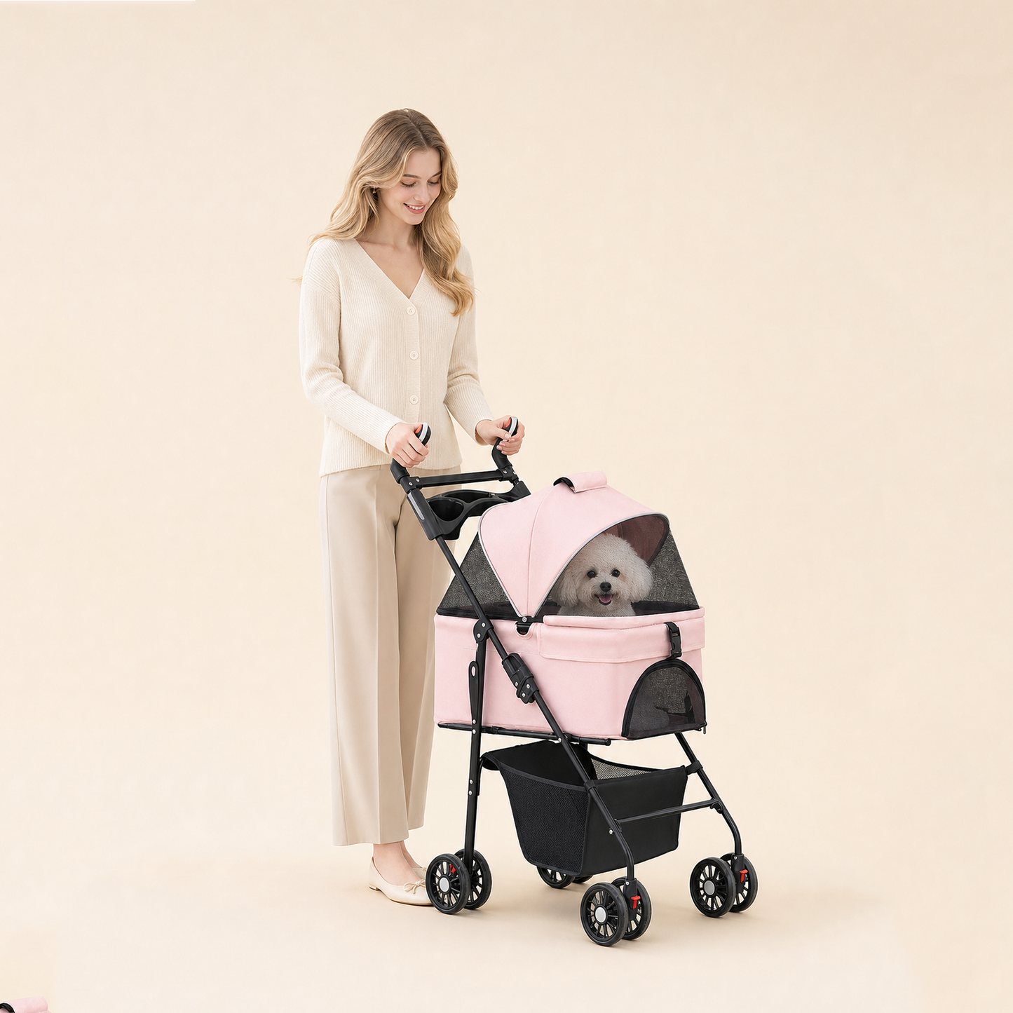 Foldable Pet Stroller—Suitable for Small Dogs and All Cats