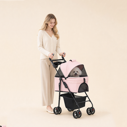 Foldable Pet Stroller—Suitable for Small Dogs and All Cats