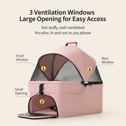 Foldable Pet Stroller—Suitable for Small Dogs and All Cats