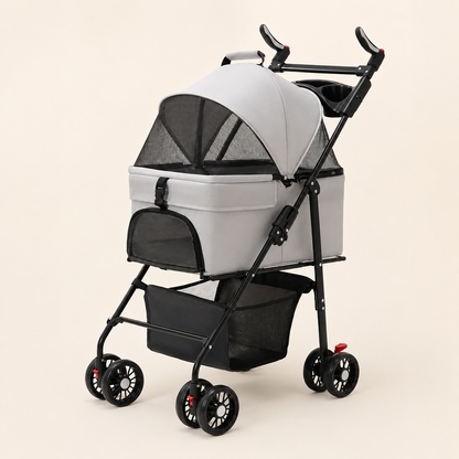 Foldable Pet Stroller—Suitable for Small Dogs and All Cats