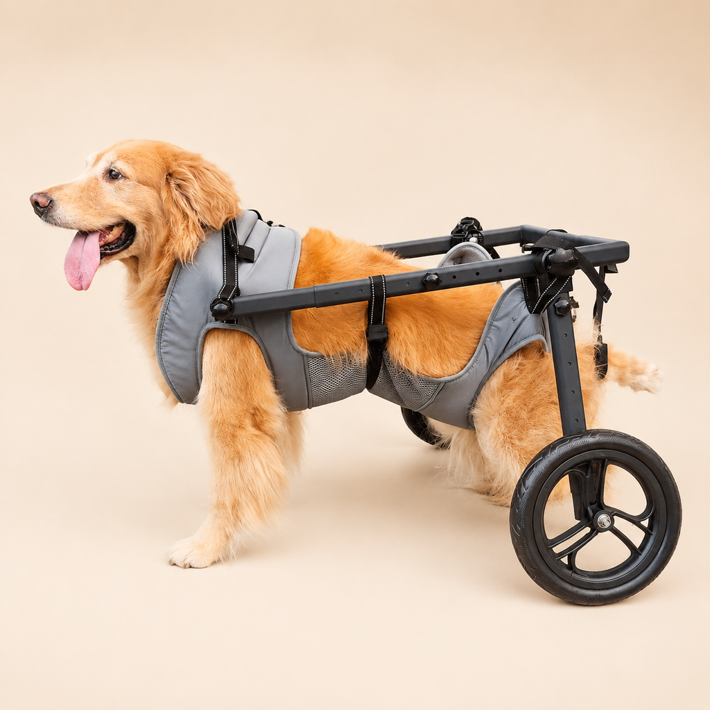 All Terrain Adjustable Pet Wheelchair - Suitable for Small Medium Large Dogs, Disabled Dog Walker Push Cart for Back Leg Injury Arthritis Recovery