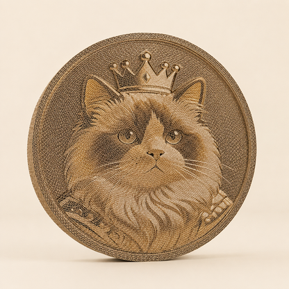 Record-themed cat scratcher, rotates 360 degrees, scratch-resistant and doesn't shed particles